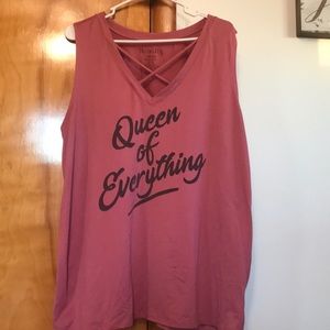 Wound up cross front sleeveless T